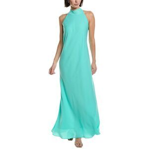 Carla Ruiz Womens Halter Mock Neck Maxi Dress, Blue